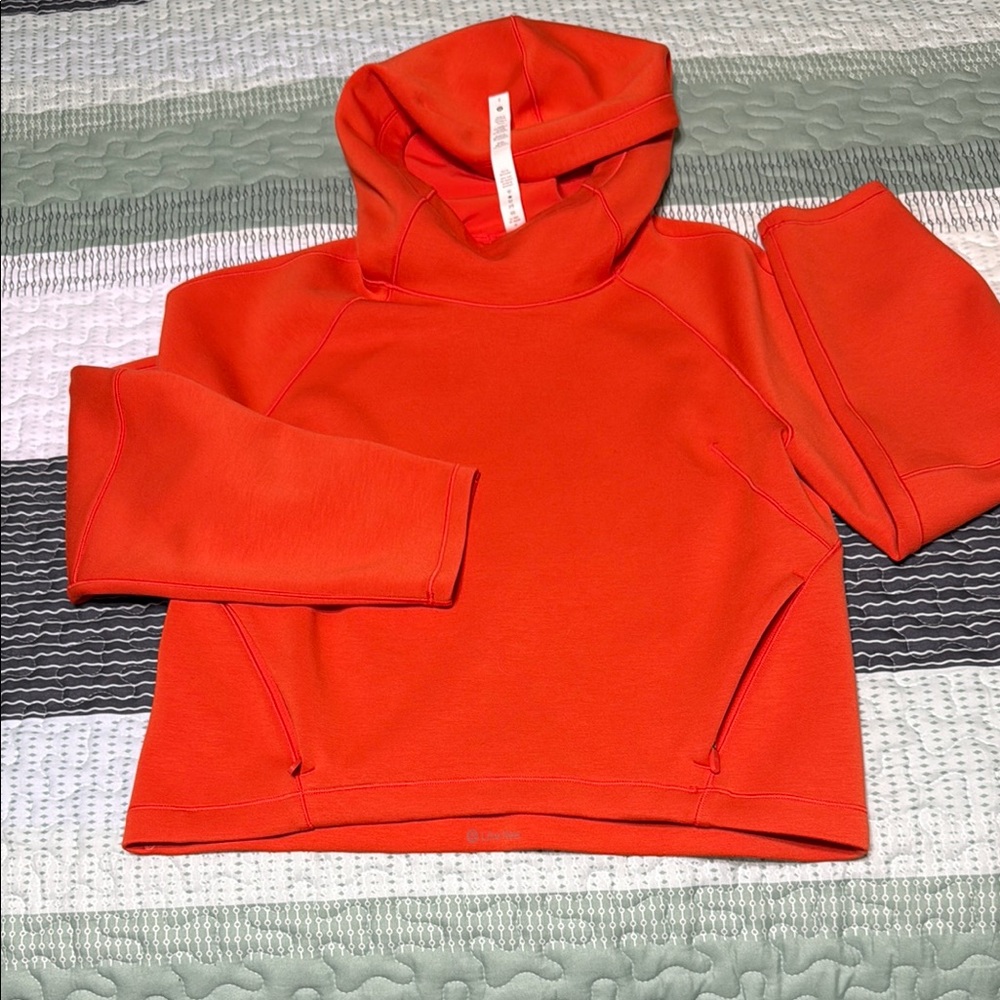 Lululemon Bright Orange Cropped Hoodie